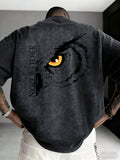 Men's short-sleeved t-shirt with owl, snow, and night patrol