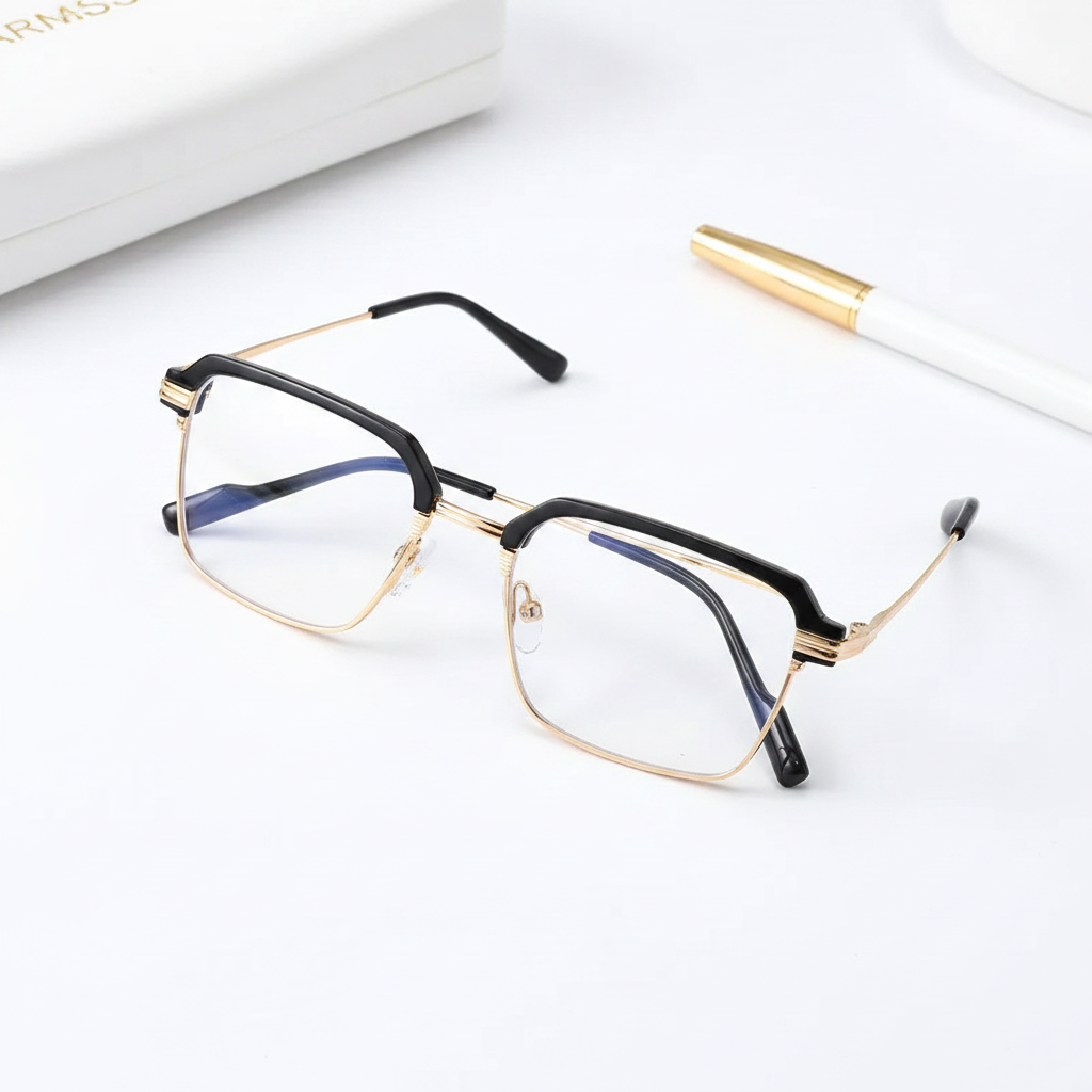 Ultra Light Anti Blue Light Reading Glasses - Black and Gold Frame
