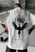 Men's lightweight summer eagle print crew neck short